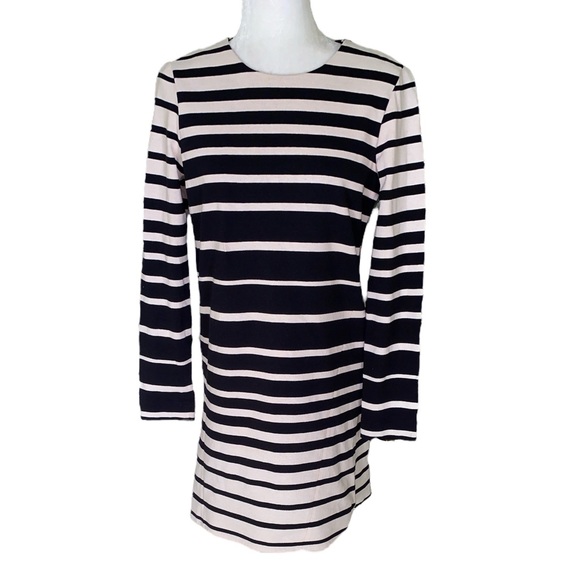 Tibi Variegated Black & White Striped Colorblock Shift Slip Dress - M - Picture 3 of 13